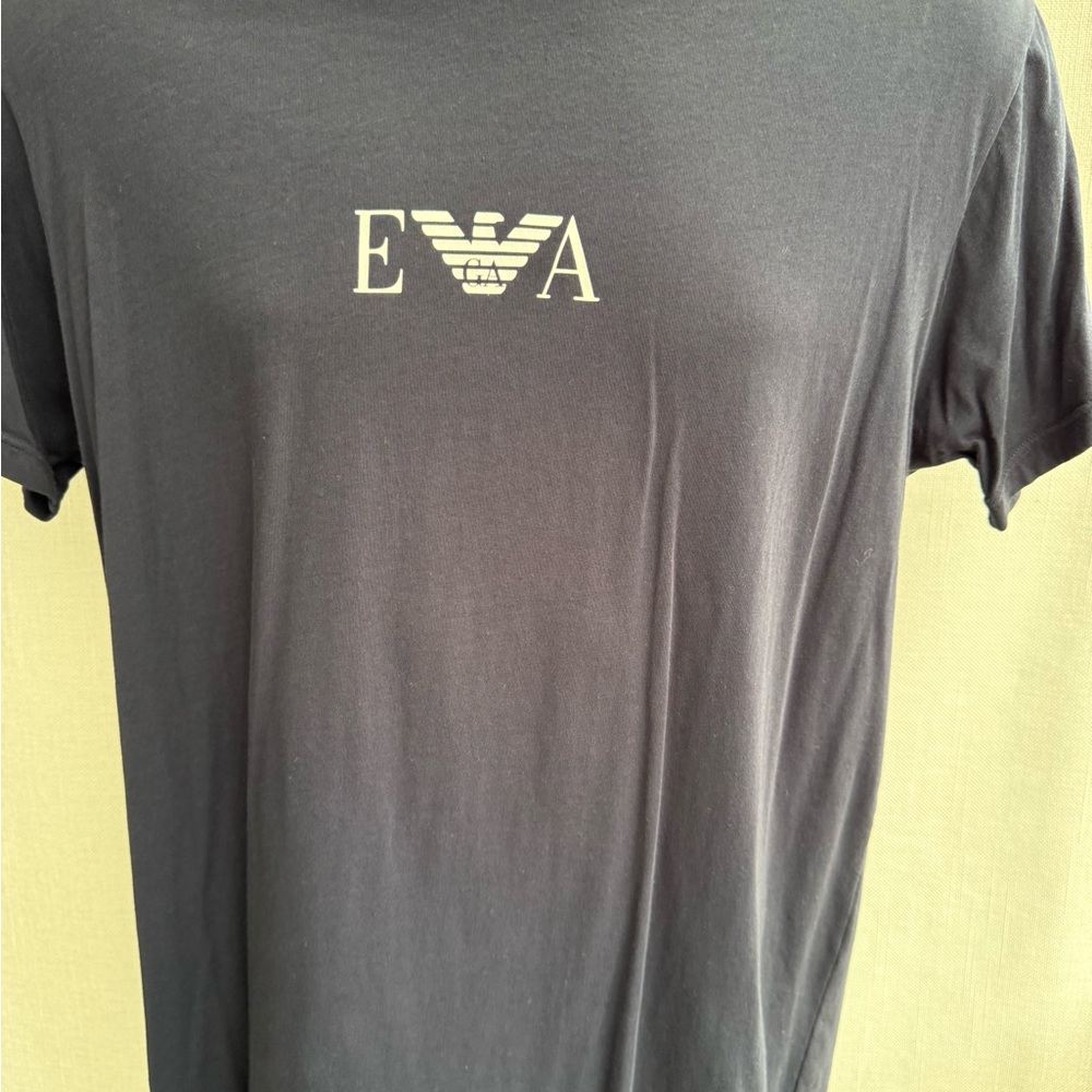 Emporio Armani Black Short-Sleeve T-Shirt with EA Logo